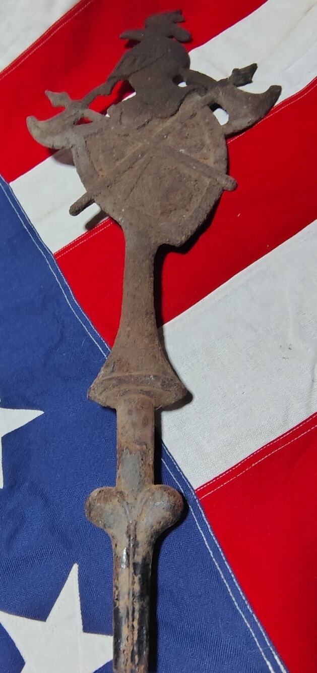 Antique Cast Iron Grave Marker Knights of Pythias Memorial Fraternal Cemetery